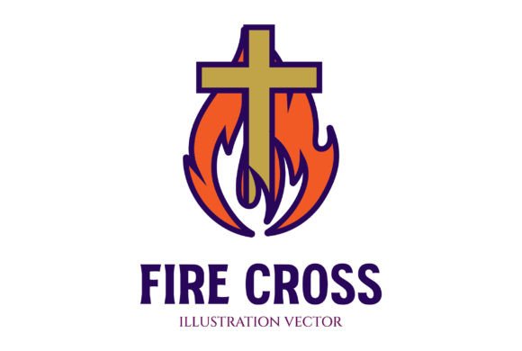 Burn Fire Flames with Jesus Christian Logos