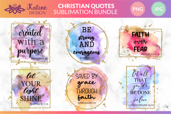 Christian Bible Verse Sublimation Bundle for Crafts