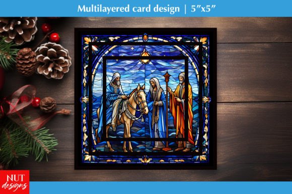 Christmas Christian Card Bible Scene PNG and Crafts