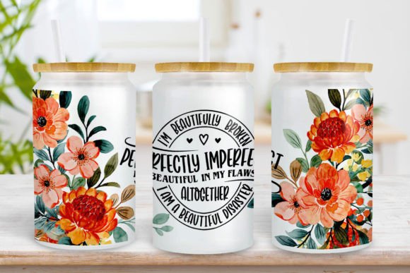 Flower Christian 16oz Libbey Glass Can Print Templates
