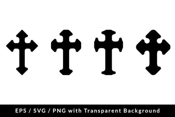 Gothic Christian Cross Icon Set for Branding & Icons
