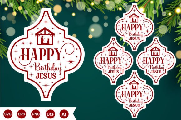 Happy Birthday Jesus Arabesque SVG for Crafts