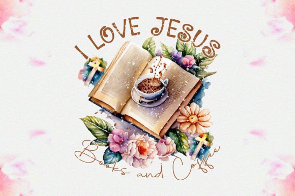I Love Jesus Books and Coffee Sublimatio Crafts