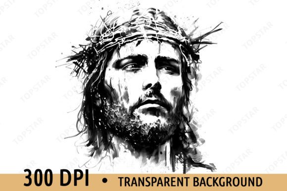 Jesus Christ Crown of Thorns Sketch Art and Illustrations