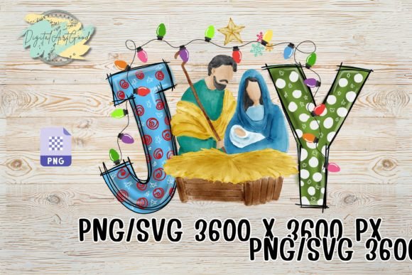 JOY Christmas Jesus Sublimation PNG & Print Templates