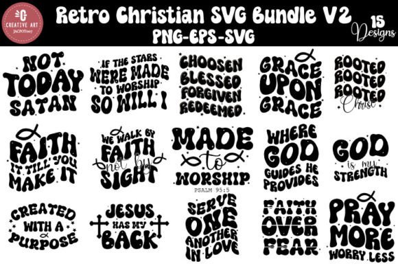 Retro Christian SVG Bundle V2