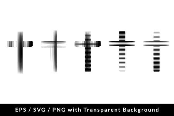 Textured Christian Cross Set SVG EPS PNG