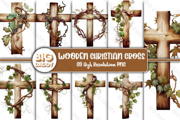 Wooden Christian Cross Clipart and Illustrations